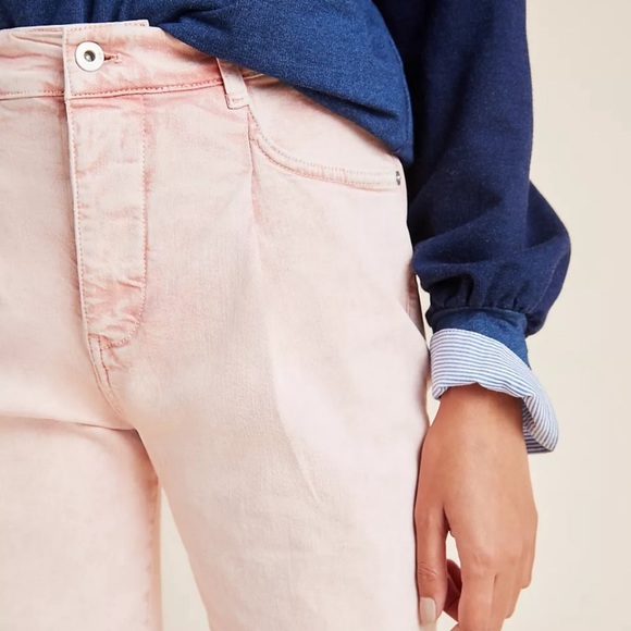 Pilcro Ultra High Rise Acid Wash Pink Jeans Anthropologie Size 30 Button Fly - Picture 2 of 10